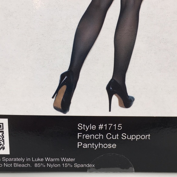ELEGANT MOMENTS FRENCH CUT PANTYHOSE BLACK - Picture 3 of 3
